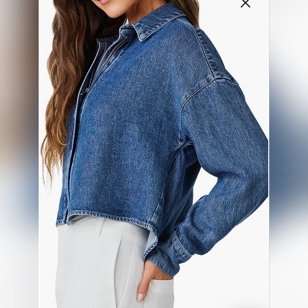 Bella Dahl Womens Cropped Denim Shirt Jacket Size Small NWT $158 - Picture 7 of 14